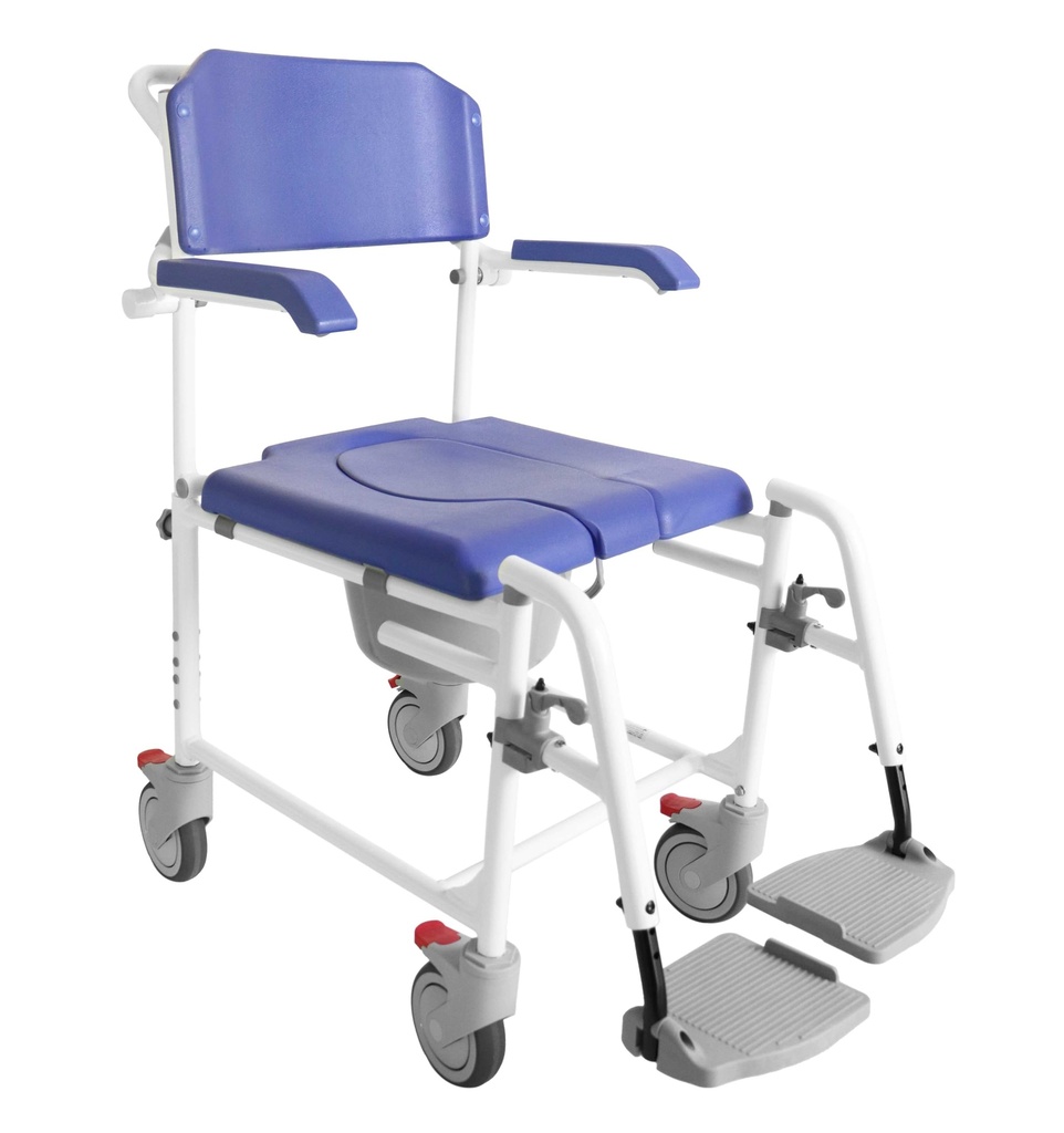 KMINA PRO - Commode Toilet Chair with Wheels, Bedside Commodes for The Elderly, Disabled Shower Chair