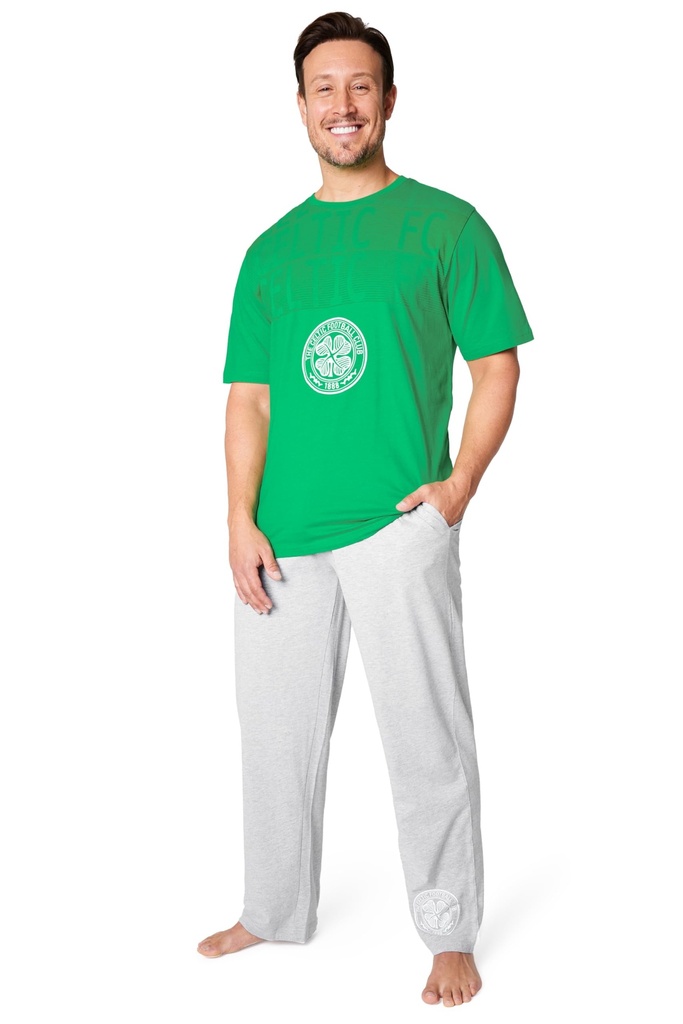 Celtic FC Mens Pyjamas Set Nightwear T-Shirt Long Bottoms PJs Lounge Set S-3XL Men Teenager