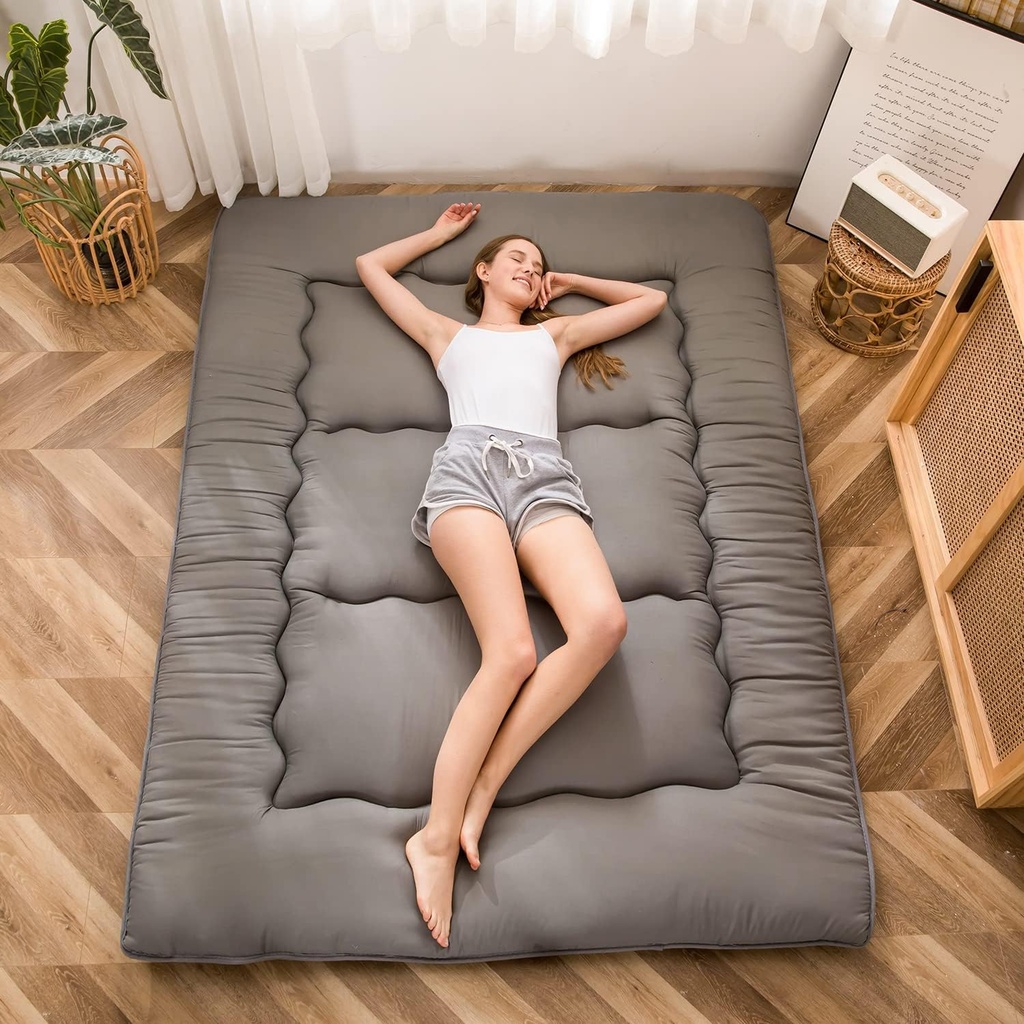 MAXYOYO Japanese Floor Futon Mattress, Thicken Tatami Sleeping Pad Foldable Roll Up Dormito