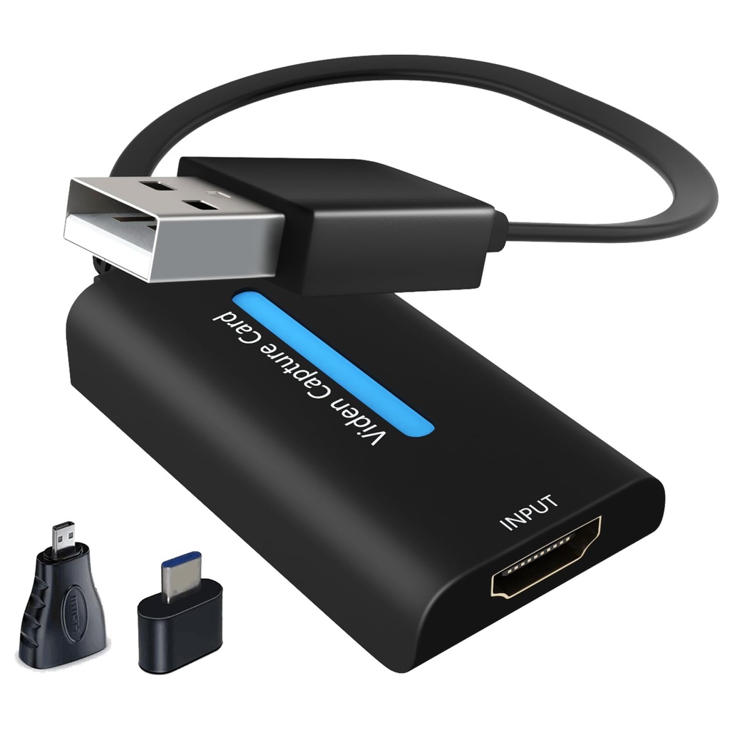 Tihokile Video Capture Card 4K, HDMI to USB Capture Card Device 1080P HD Video Capture Dev