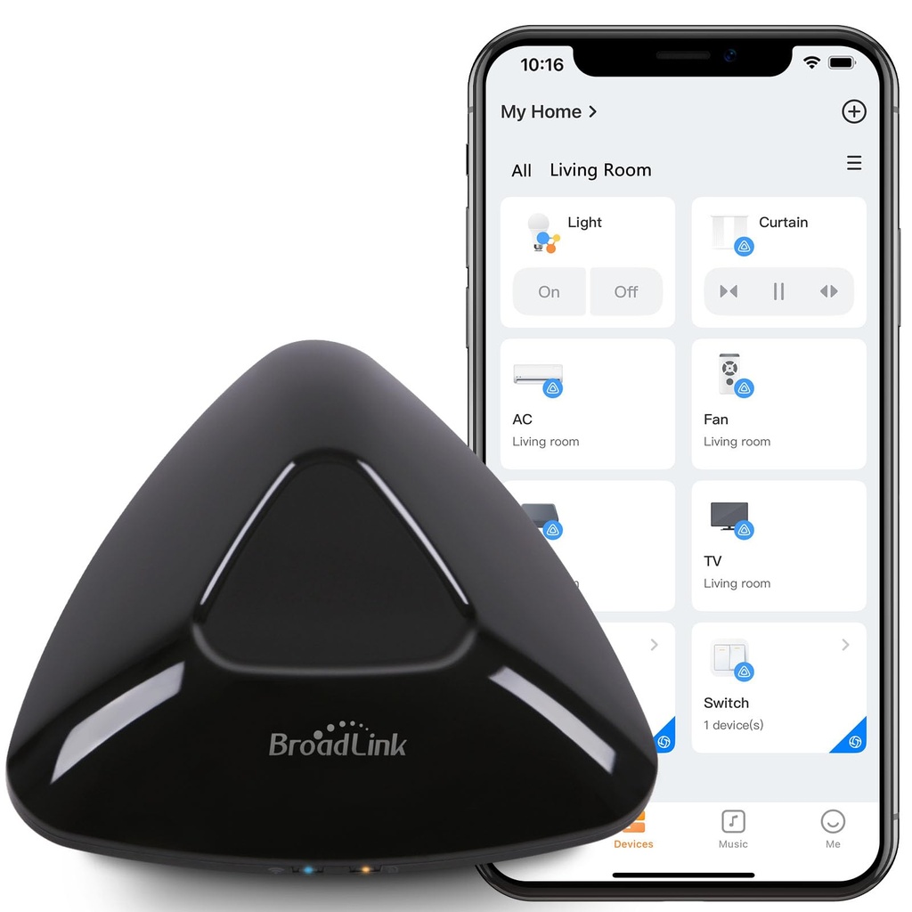 Broadlink RM MAX Smart Home Hub, Wi-Fi & BLE Universal Remote for IR/RF Devices, Works 