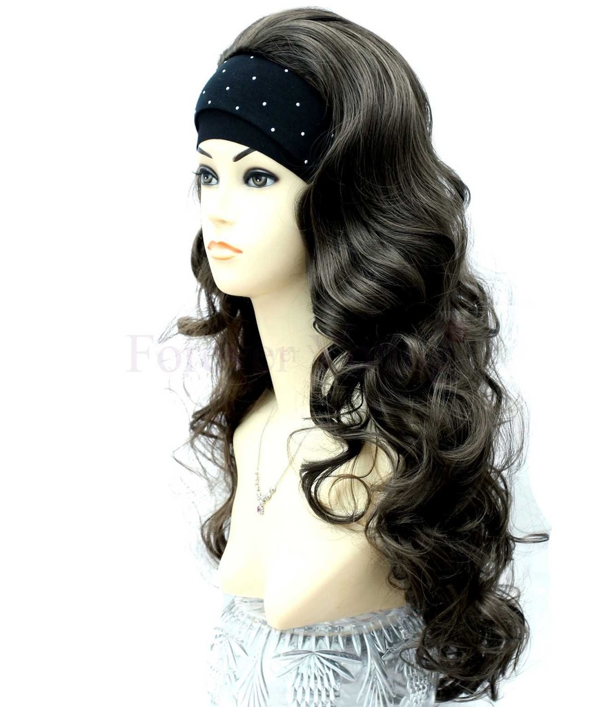Forever Young Ladies Extra Long Dark Brown Wavy Style Half Wig