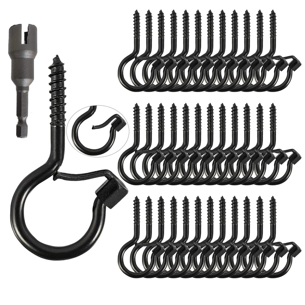 GOTOCURE Q-Hanger Hooks for Outdoor String Lights Safety Screw Hook Home Christmas Lights H