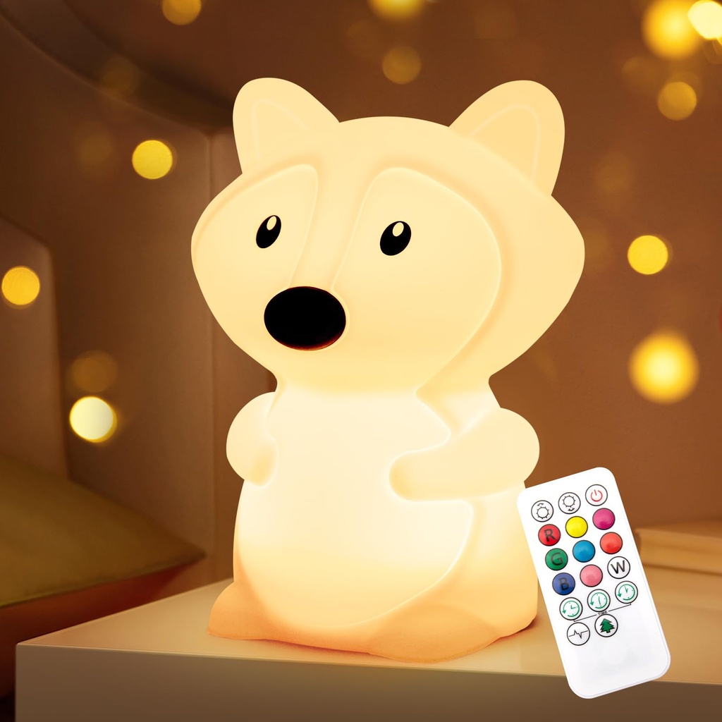 Nice Dream Cute Night Light for Kids, 9 Color Silicone Nursery Night Light with Remote