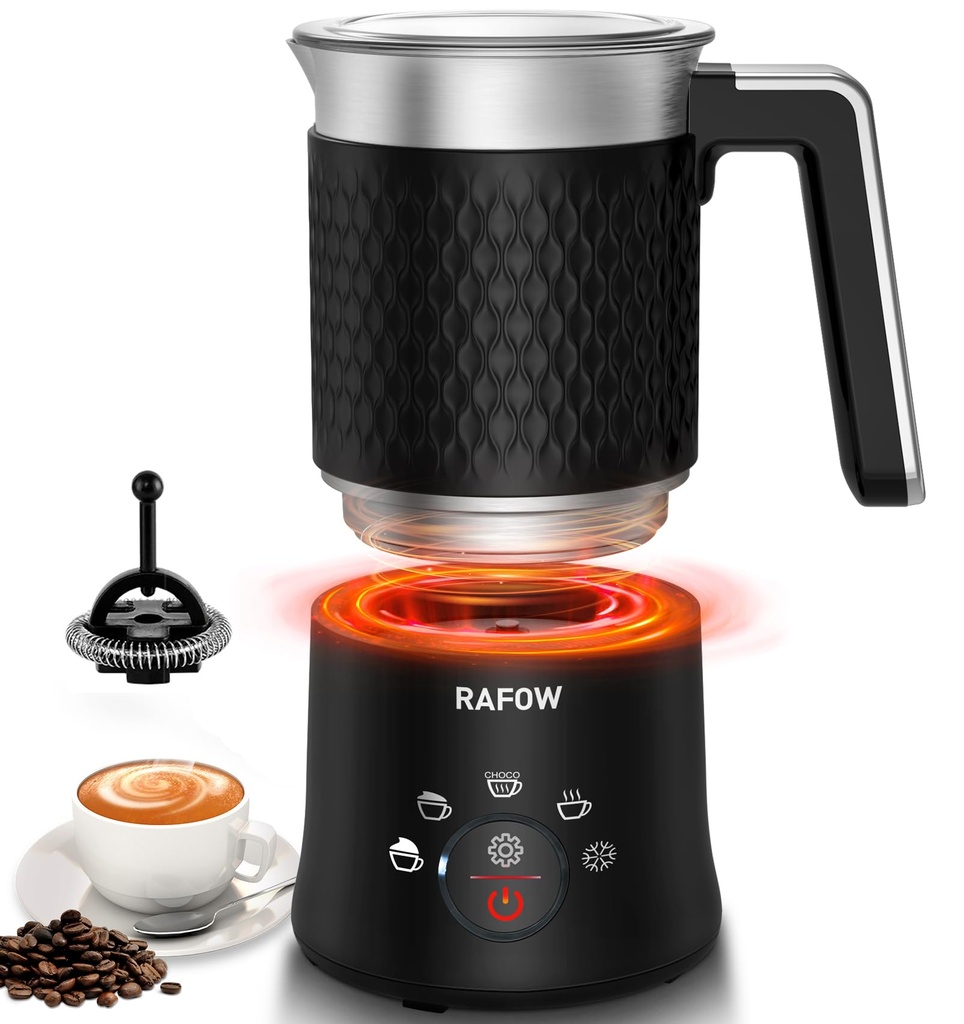 Milk Frother Electric 5 in 1 - Automatic Milk Frothers 300ml Large Capacity Split Milk Stea