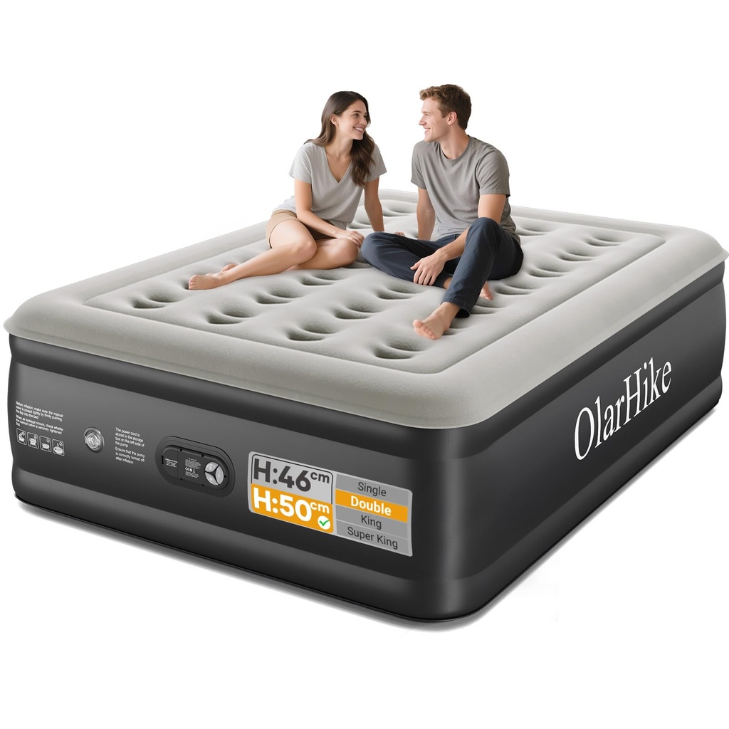 OlarHike Inflatable Mattress, Air Bed, Double Airbed with Built in Pump, Blow Up Mattress,