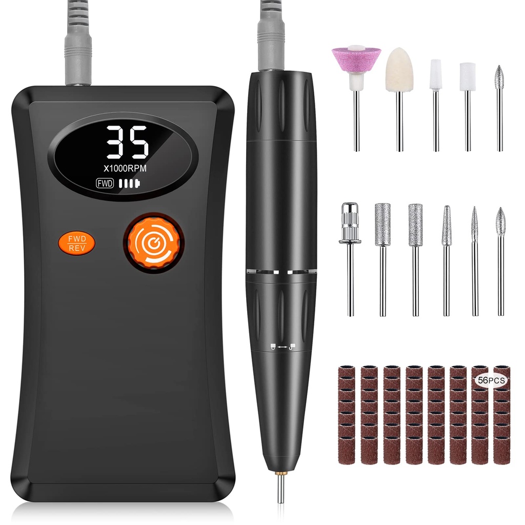 Electric Nail Files Professional,Urbuti Portable Nail Drill Machine for Acrylic and Gel Nai