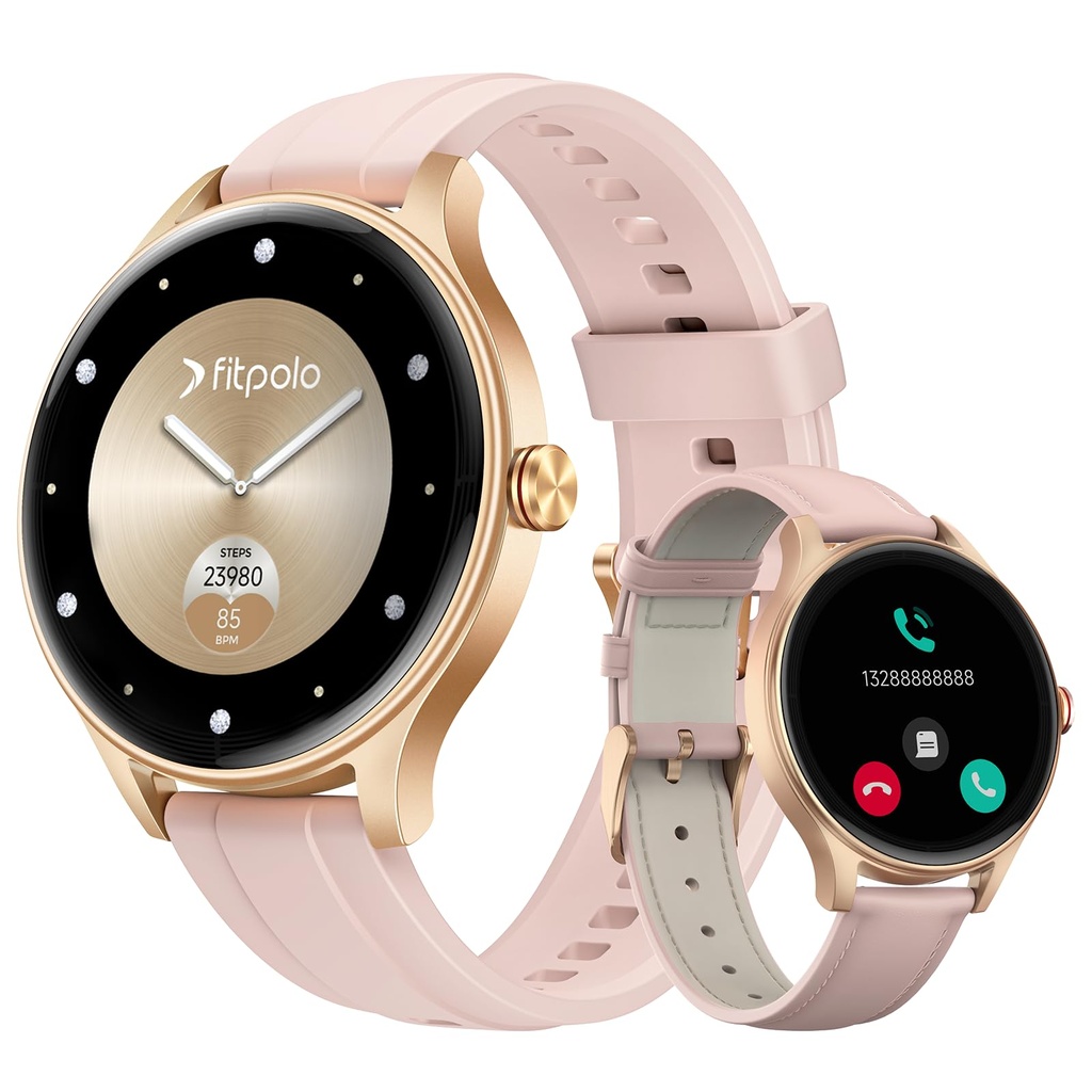 Smart Watches for Women, Ultra-Sharp AMOLED Display Ladies Smart Watch with Heart Rate/Slee