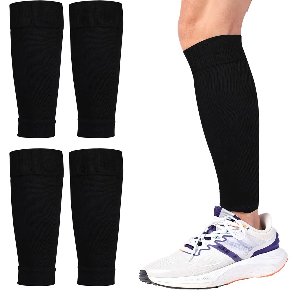 2 Pairs Football Sock Sleeves, Edge Grip Socks Stretch Shin Defender, Shin Guard Sleeves f