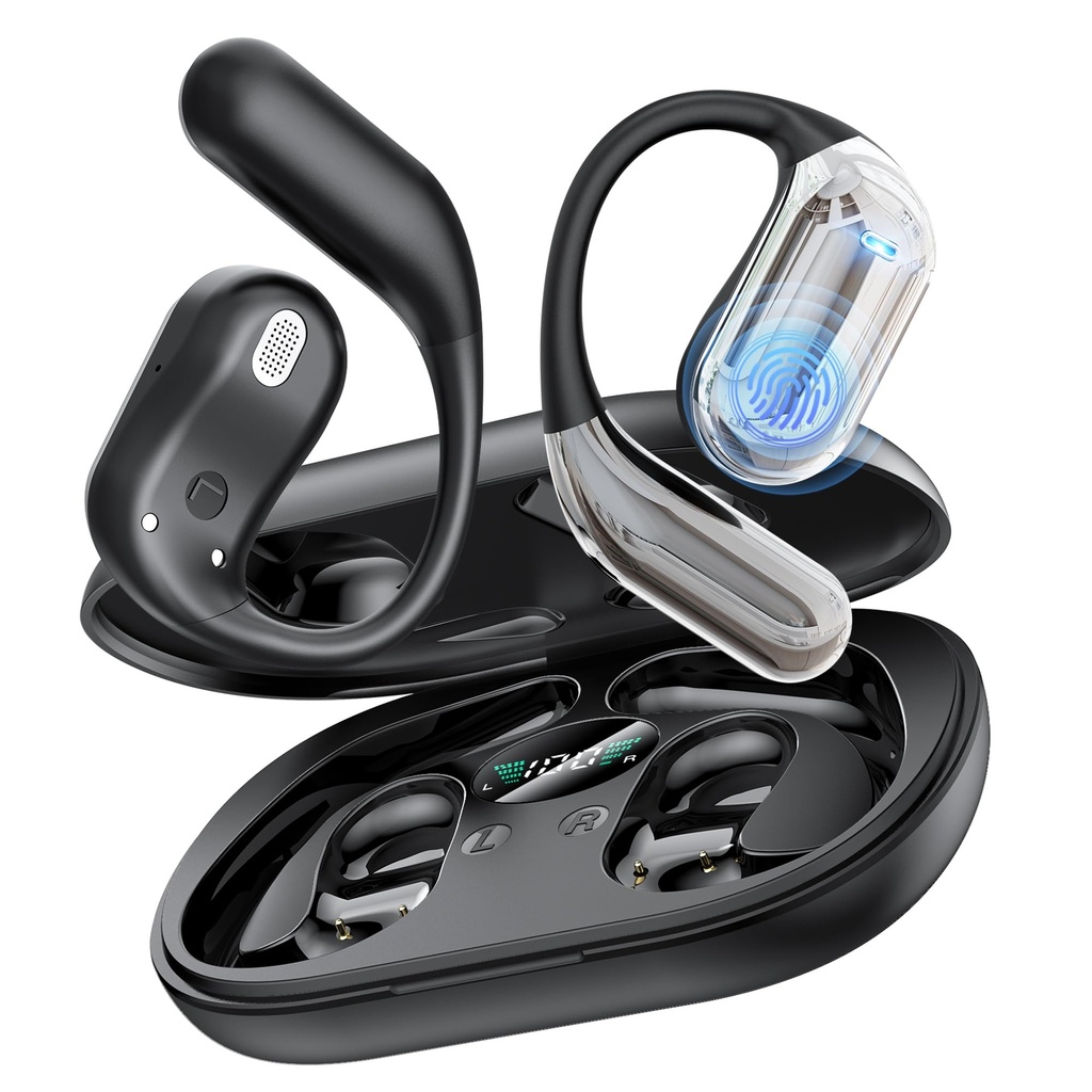Boytond Ultra Open Ear Earbuds - Bone Conduction Headphones Wireless Bluetooth, Waterproof D