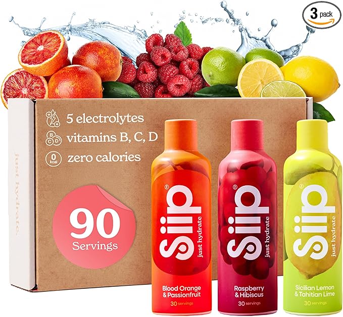 Siip Hydrate Zero Cal. 90 Drinks, Electrolytes, Vitamins, 3 Fruits Flavours