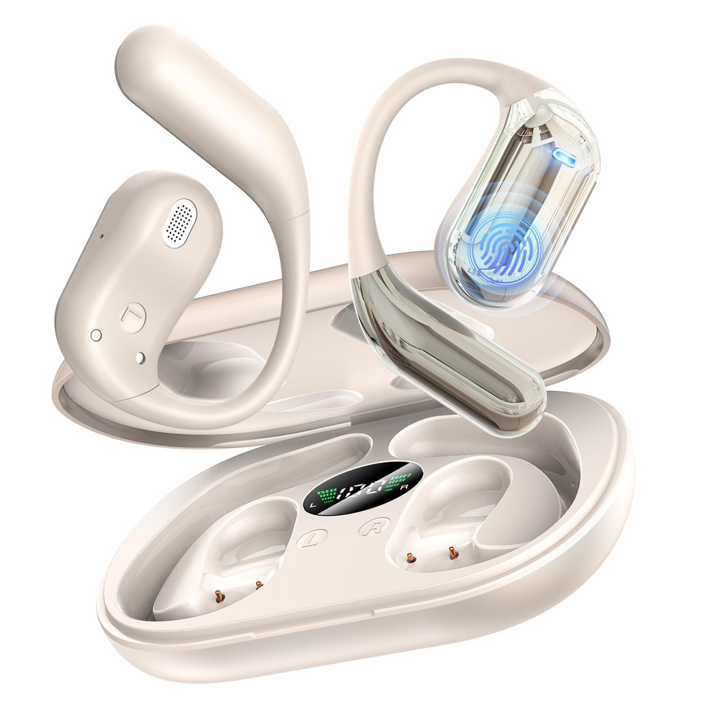 Boytond Ultra Open Ear Earbuds - Bone Conduction Headphones Wireless Bluetooth, Waterproof D