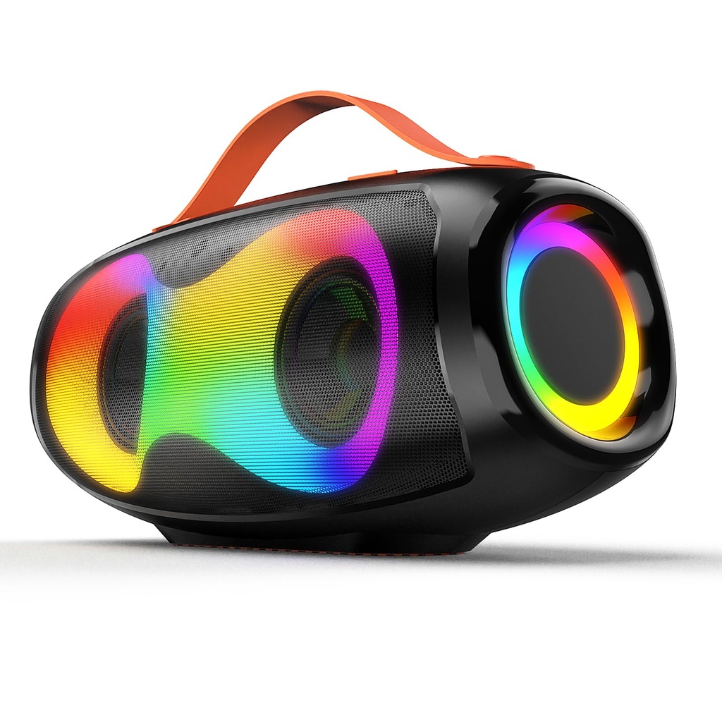 SWTOIPIG Bluetooth Speaker, Portable Wireless Outdoor Speaker with LED Light, True Wireless
