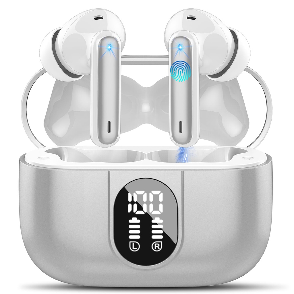 Csasan Wireless Earbuds, Bluetooth 5.3 Headphones In Ear with 4 ENC Noise Cancelling Mic, 2