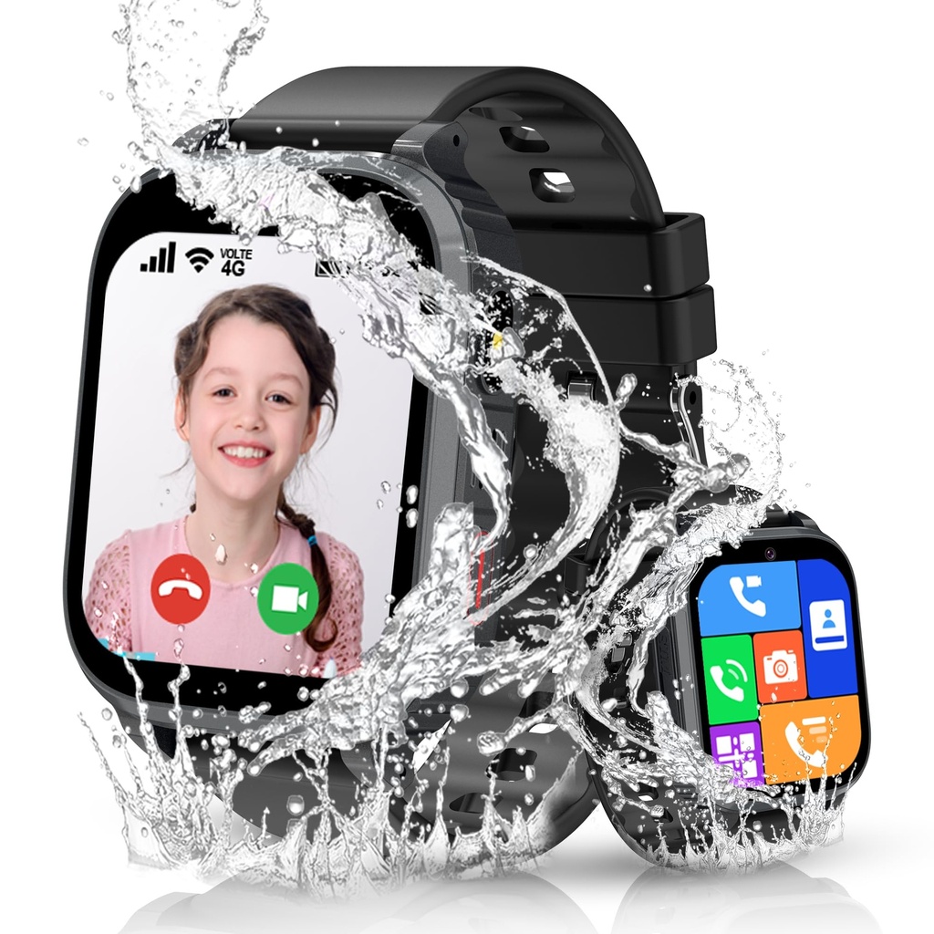 Kesasohe 4G Kids Smart Watch, Smart Watch for Kids GPS Tracker Phone Boys Girls with Video