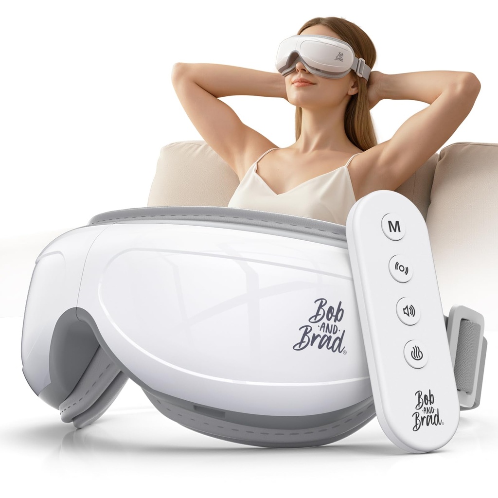 Bob and Brad Eye Massager for Migraines with Remote, Heat Compress, Music, EyeOasis 2 Plus