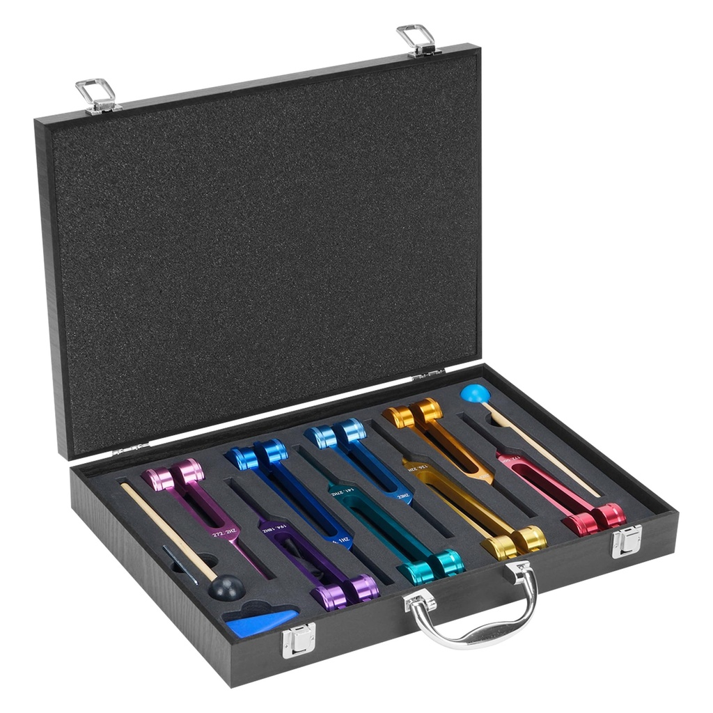 lesolar Chakra Tuning Forks Set, 7 Chakra and 1 Soul Purpose Weighted Solfeggio Tuning Fork