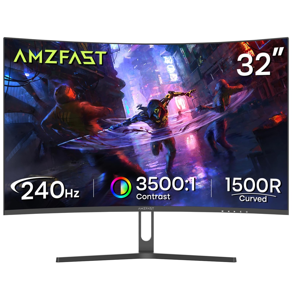 Amzfast 32 Inch 240Hz Curved Gaming Monitor - FHD 1920x1080, PC Monitor with 1500R VA Panel