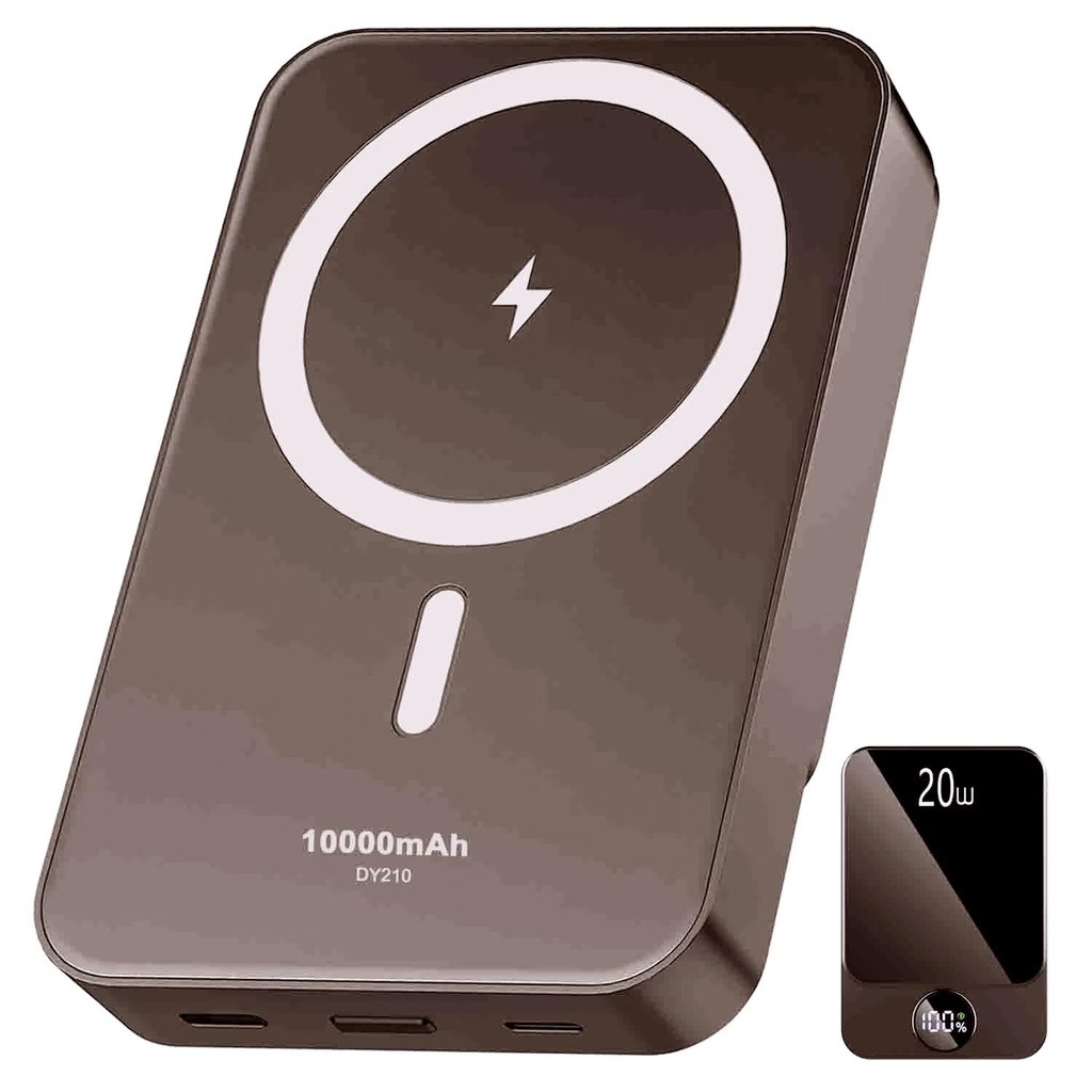 Magnetic Power Bank 10000mAh 20W Fast Charging Portable Charger, Battery Pack with LED