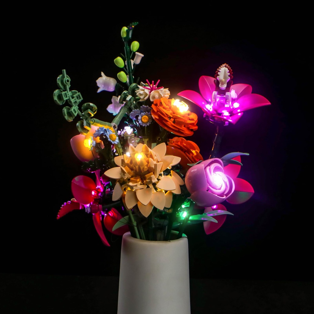 LocoLee Led Light Set Compatible with Lego 10342 Pretty Pink Flower Bouquet Led Decoration