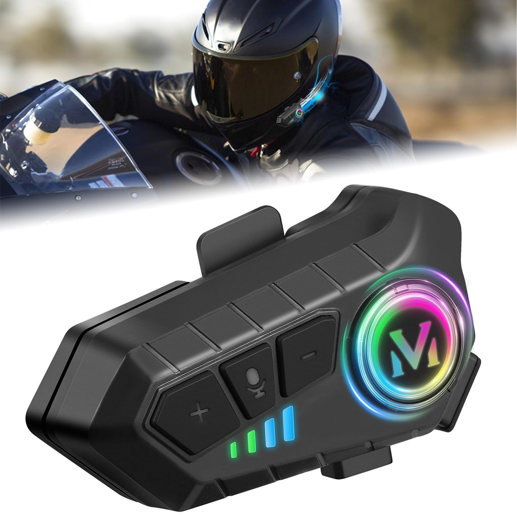FEYA Motorcycle Helmet Speakers - Super Long Battery Life, Motorbike Headset Single Use