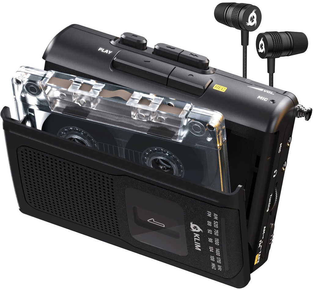 KLIM K8 Cassette Tape Player Portable with F1 Headphones - Cassette Recorder - New Version