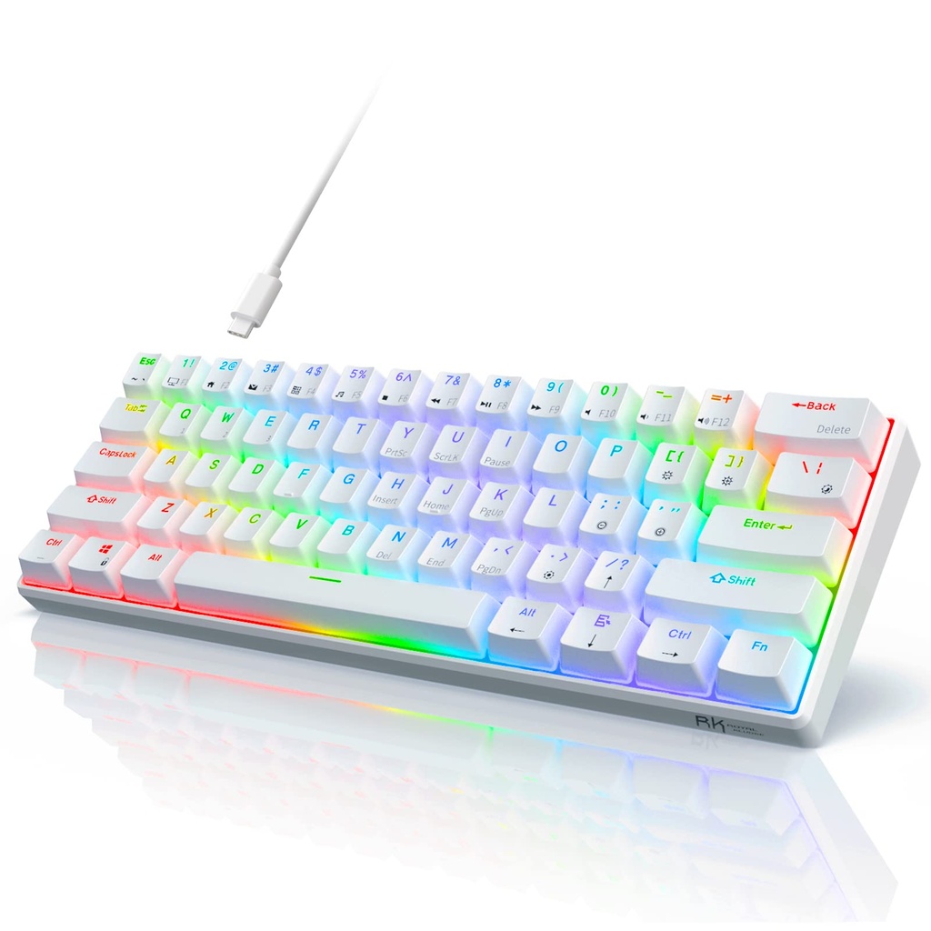 RK ROYAL KLUDGE RK61 QMK/VIA Custom 60% Mechanical Keyboard, Wired Gaming Keyboard Programm