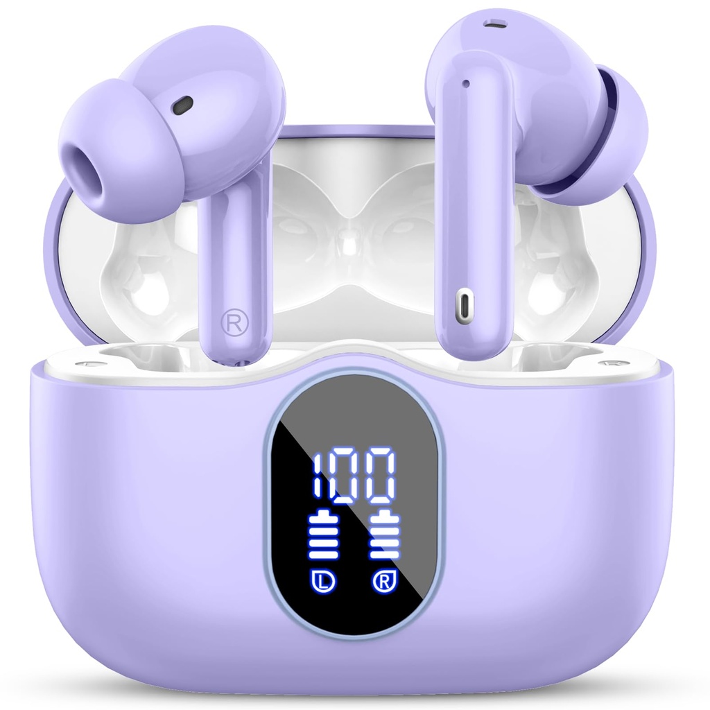 Wireless Earbuds, Bluetooth 5.4 Headphones In Ear with 4 ENC Noise Cancelling Mic, Bluetoot
