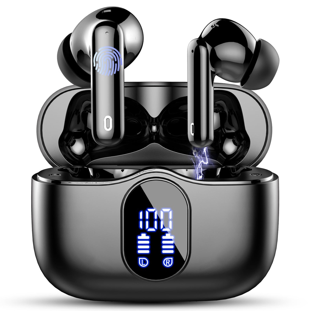 Wireless Earbuds, Bluetooth 5.4 Headphones In Ear with 4 ENC Mic, 2025 Wireless Earphones N