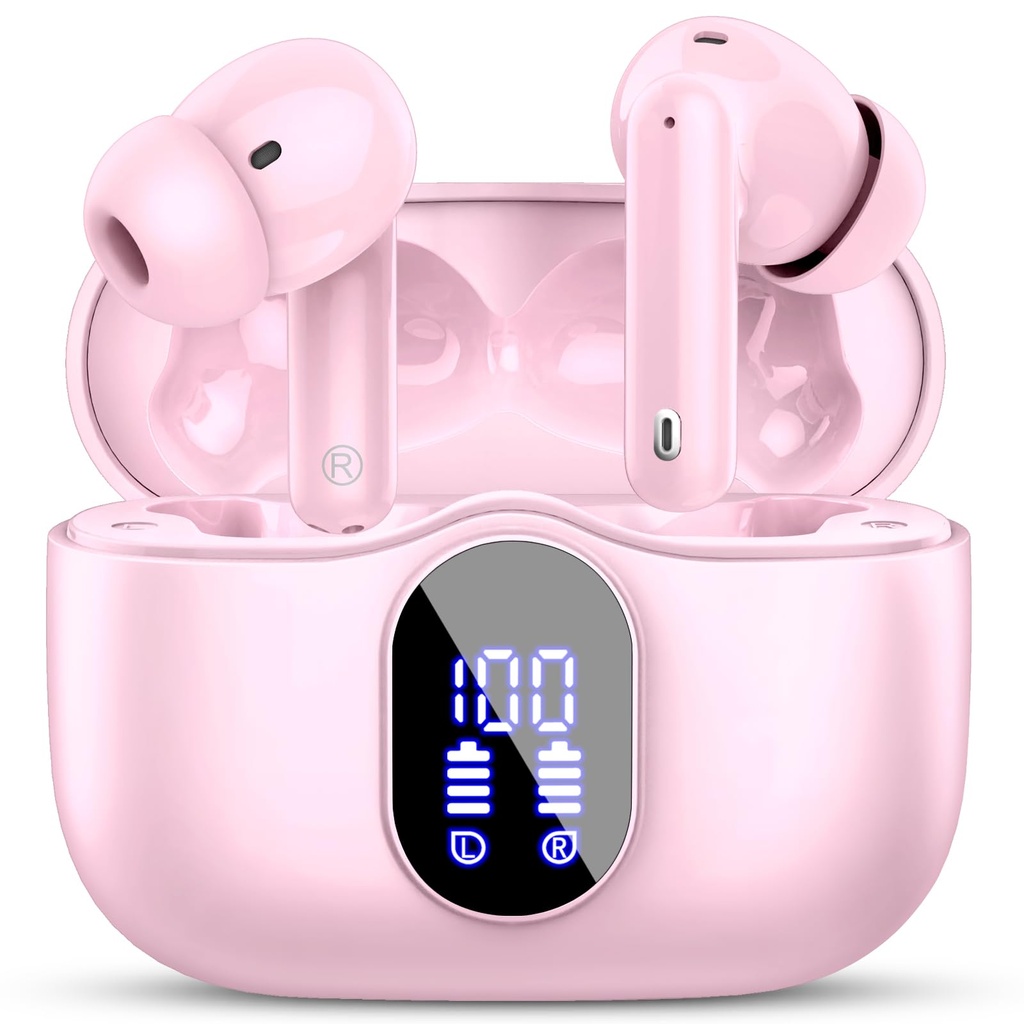 Wireless Earbuds, Bluetooth 5.4 Headphones In Ear with 4 ENC Noise Cancelling Mic, Bluetoot
