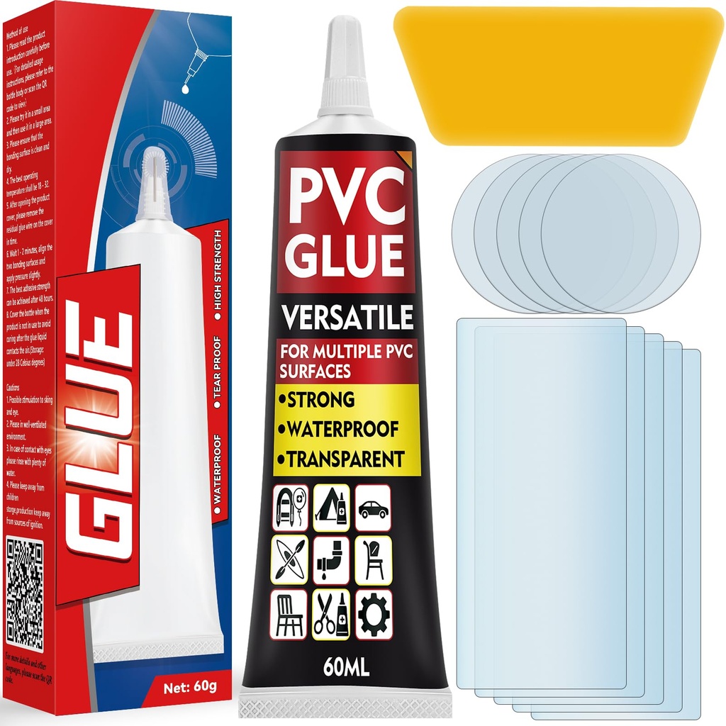 AstraVox Hot Tub Repair Kit, Waterproof Pool Repair Kit, PVC Glue Suitable for Bouncy Cast