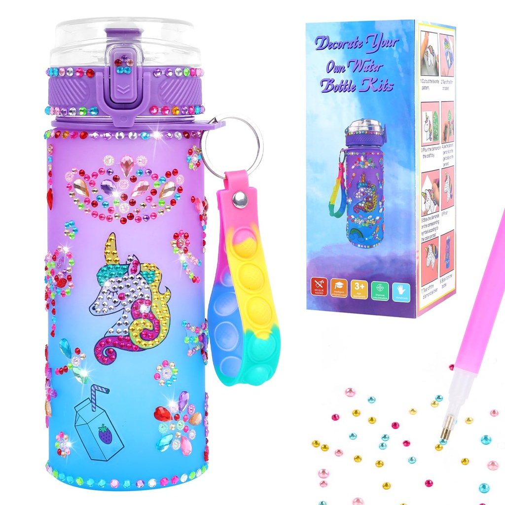 SULOLI Girls Water Bottle,Unicorn Water Bottle Girls Toys Age 4 5 6 7 Girl Birthday Present