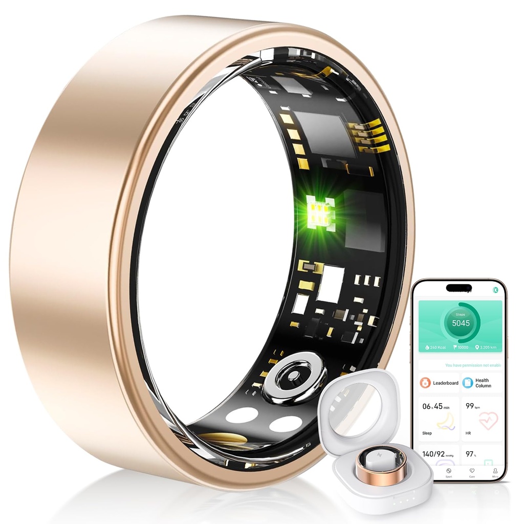 HPLSZCN Smart Ring Health Tracker, Sleep & Heart Rate Monitor, IP68 Waterproof Fitness Ring