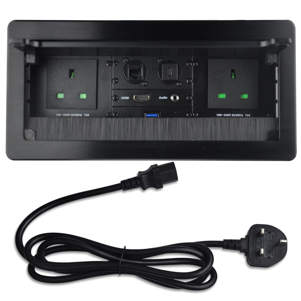 Conference Table Power hub with 2 AC Power+1 HDMI+1 RJ45+1 USB3.0 +1 USB-C (port line0.26)