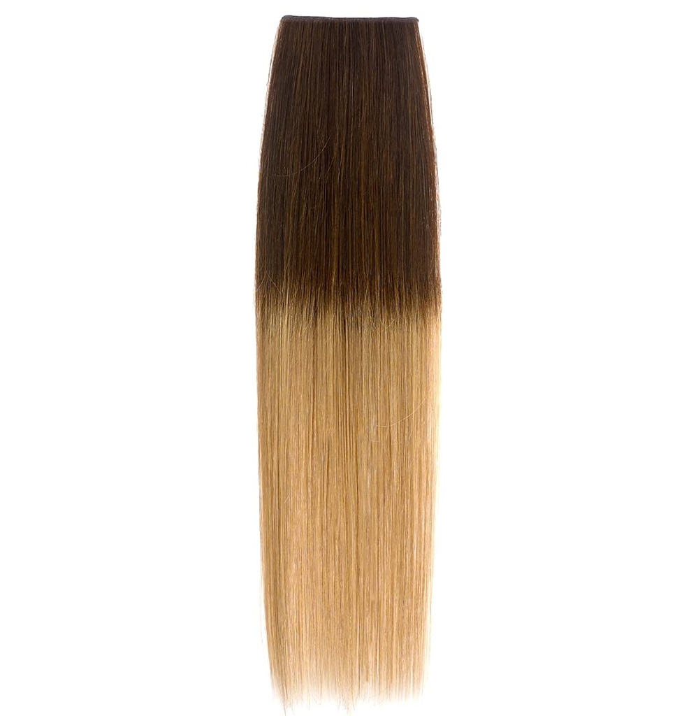 Forever Young UK Dip Dye Ombre 100% Human Hair Clip in Extensions Light Brown to Golden Blo