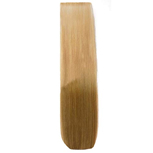 Forever Young UK Dip Dye Ombre 100% Human Hair Clip in Extensions Light Blonde to Golden Bl