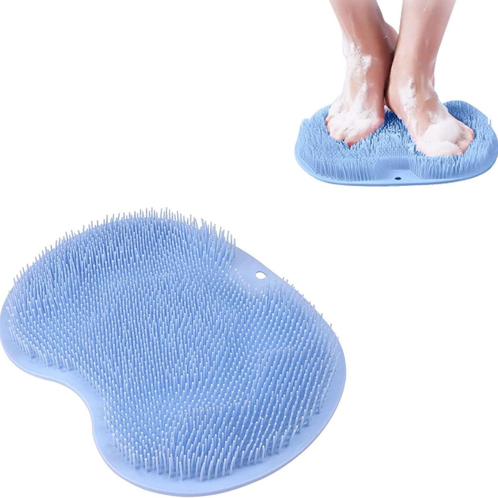 BANSHAN Foot Scrubber Mat, Non-Slip Suction Cups, Kneading Massage, Foot & Back Care, Blue,