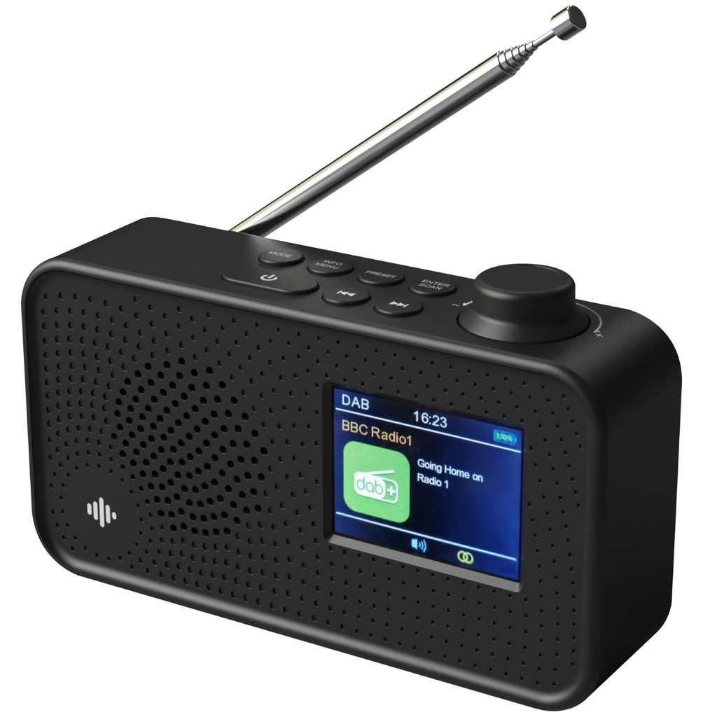 DAB Radio Portable, DAB Plus/DAB Radio, FM Radio, Small Radio, XL Large LCD Display