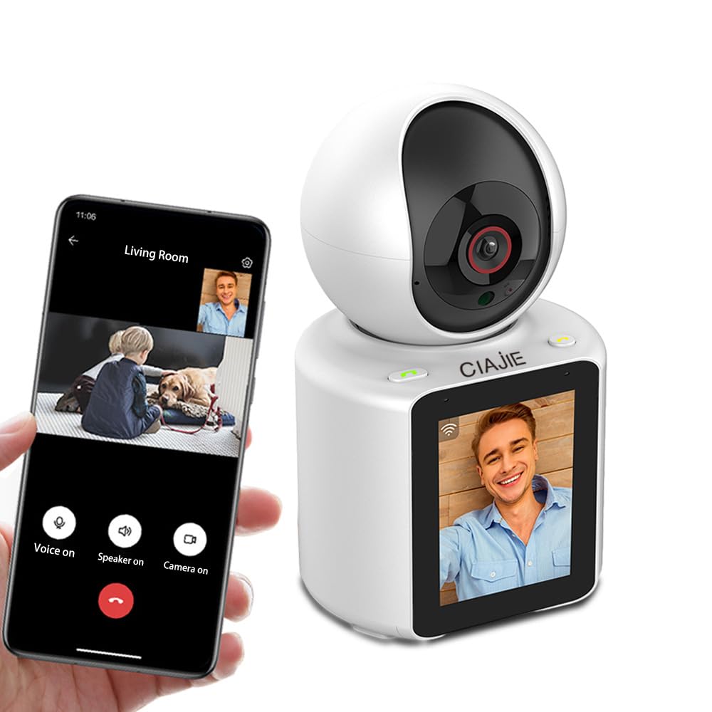 CIAJIE Two-way video camera 2.8-inch screen,Pet DogIndoor Home Nanny Cam,wifi camera,360Ã‚Â