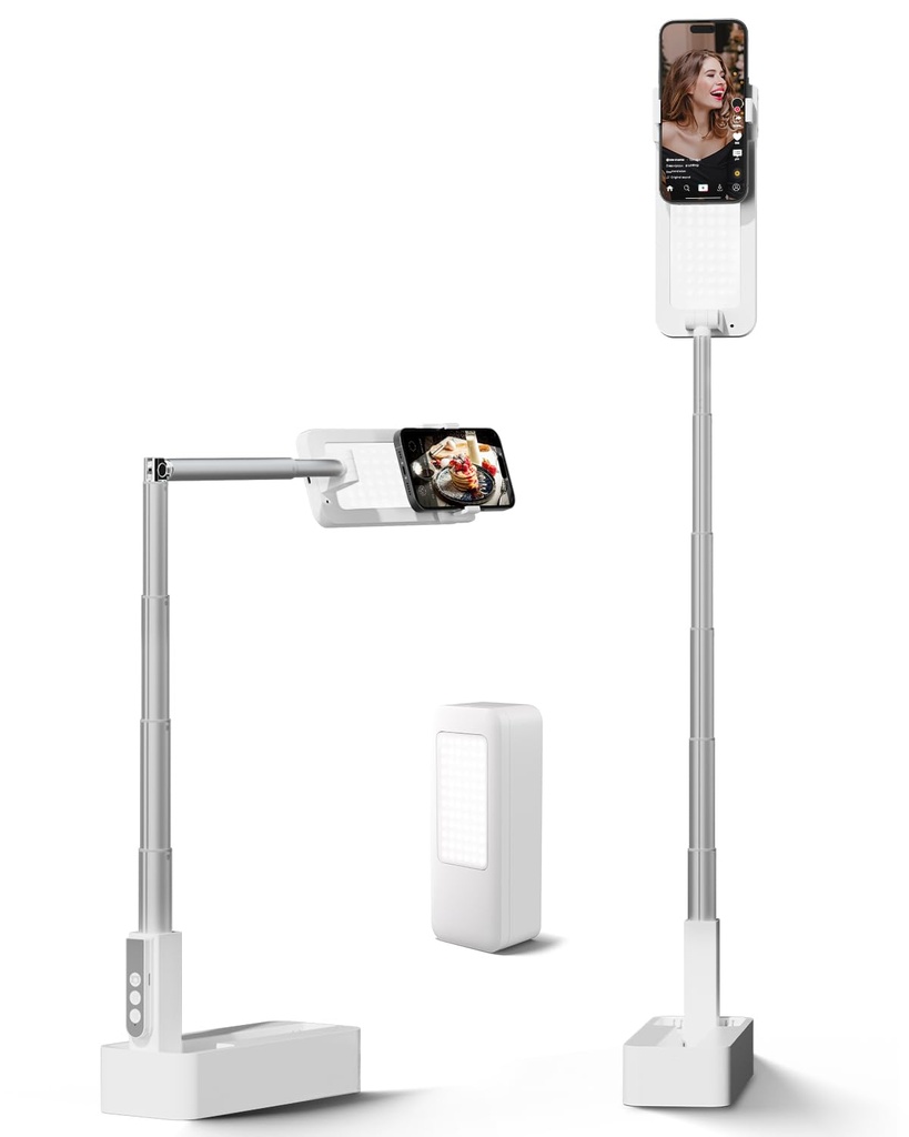 Viozon Extendable Selfie Phone Stand,5 Brightness&3 Color,360?? Rotation Rechargeable Wirel