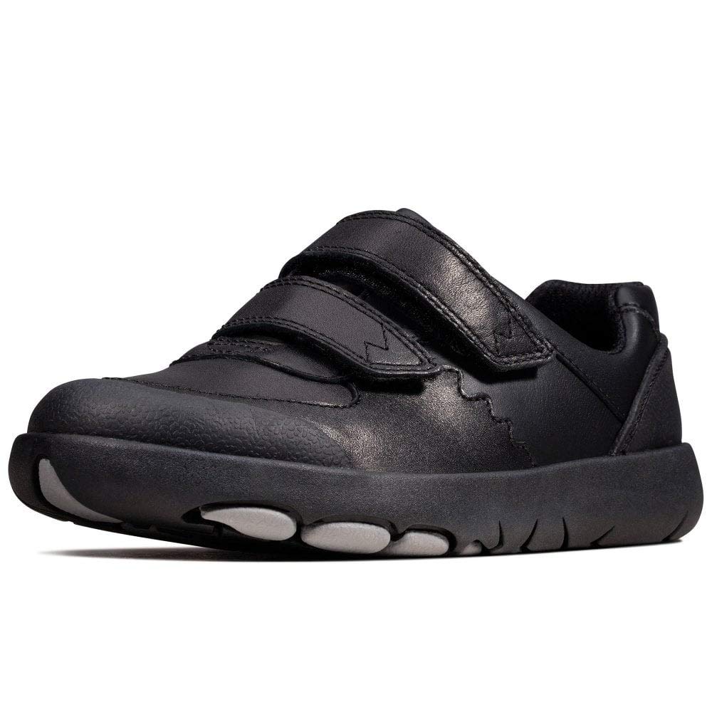 Clarks Rex Pace Toddler School Shoes 8 UK Child Black