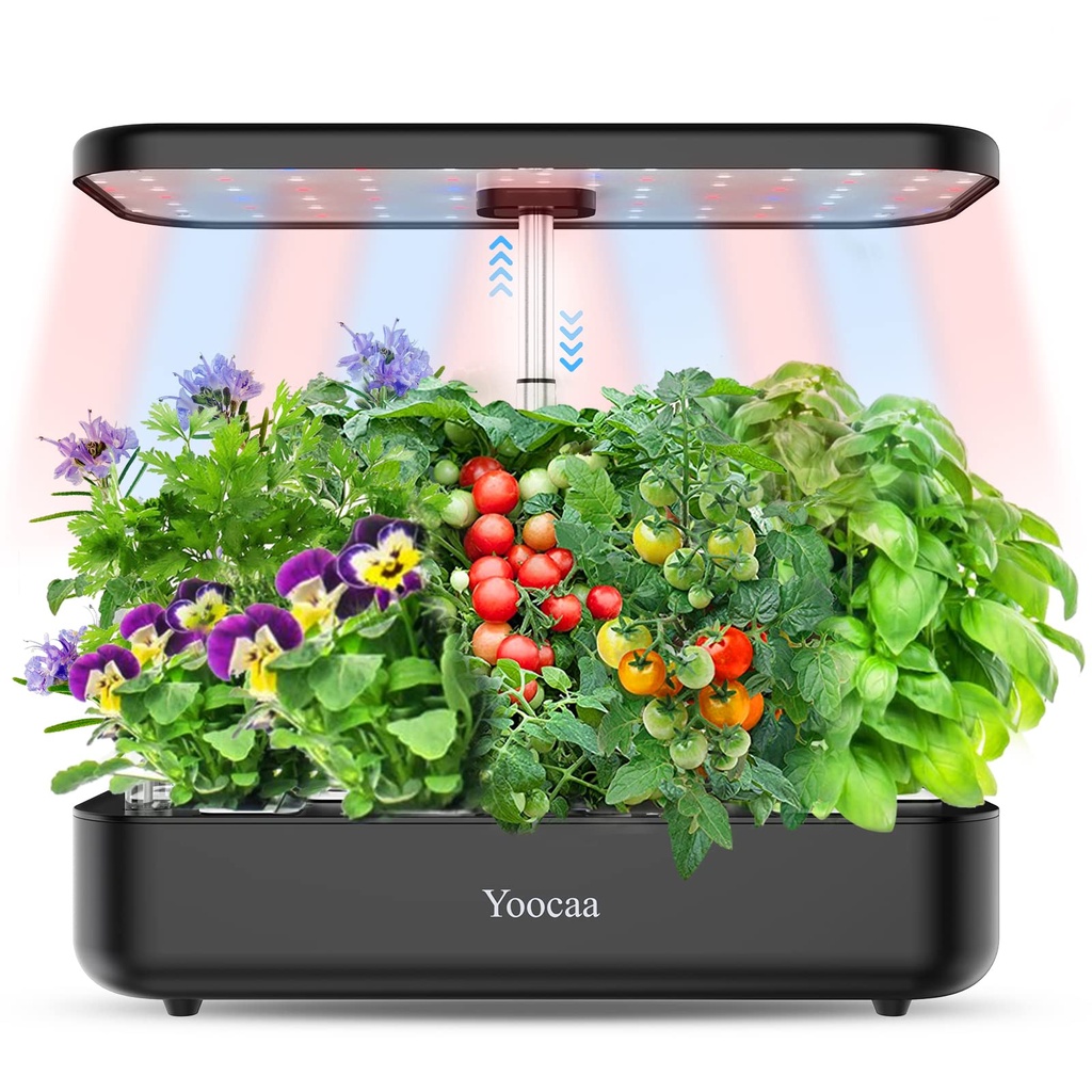 Yoocaa 12-Pod Hydroponics Growing System with LED Grow Light & Automatic Timer, Adjustable