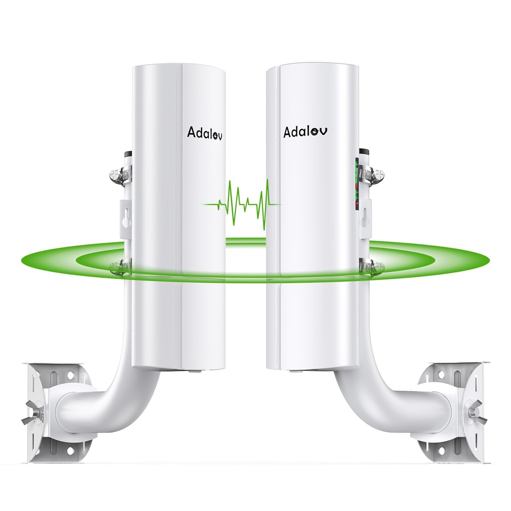 AdaLov CPE366 Gigabit Wireless Bridge Outdoor with Bracket Mounts, 5.8GHz 3KM Point to Poin
