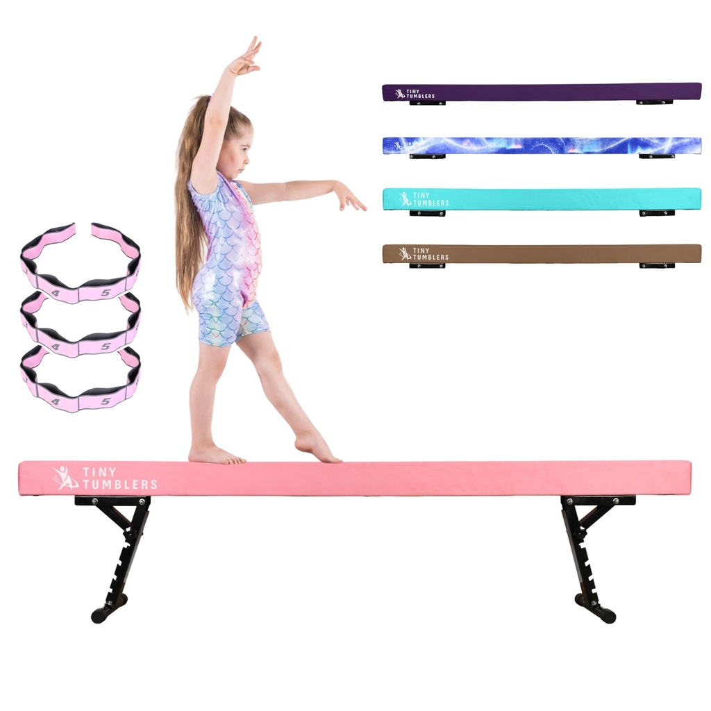 TINY TUMBLERS Gymnastics Beam For Kids - Advanced Adjustable Gymnastics Equipment For Child