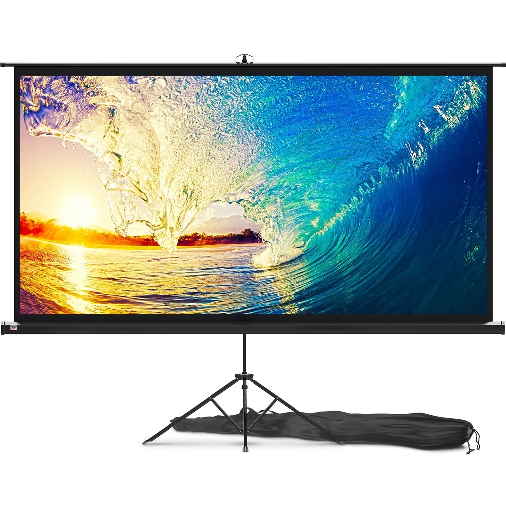 PropVue Projector Screen with Stand 100 inch - 16:9 HD Premium Wrinkle-Free Tripod Screen