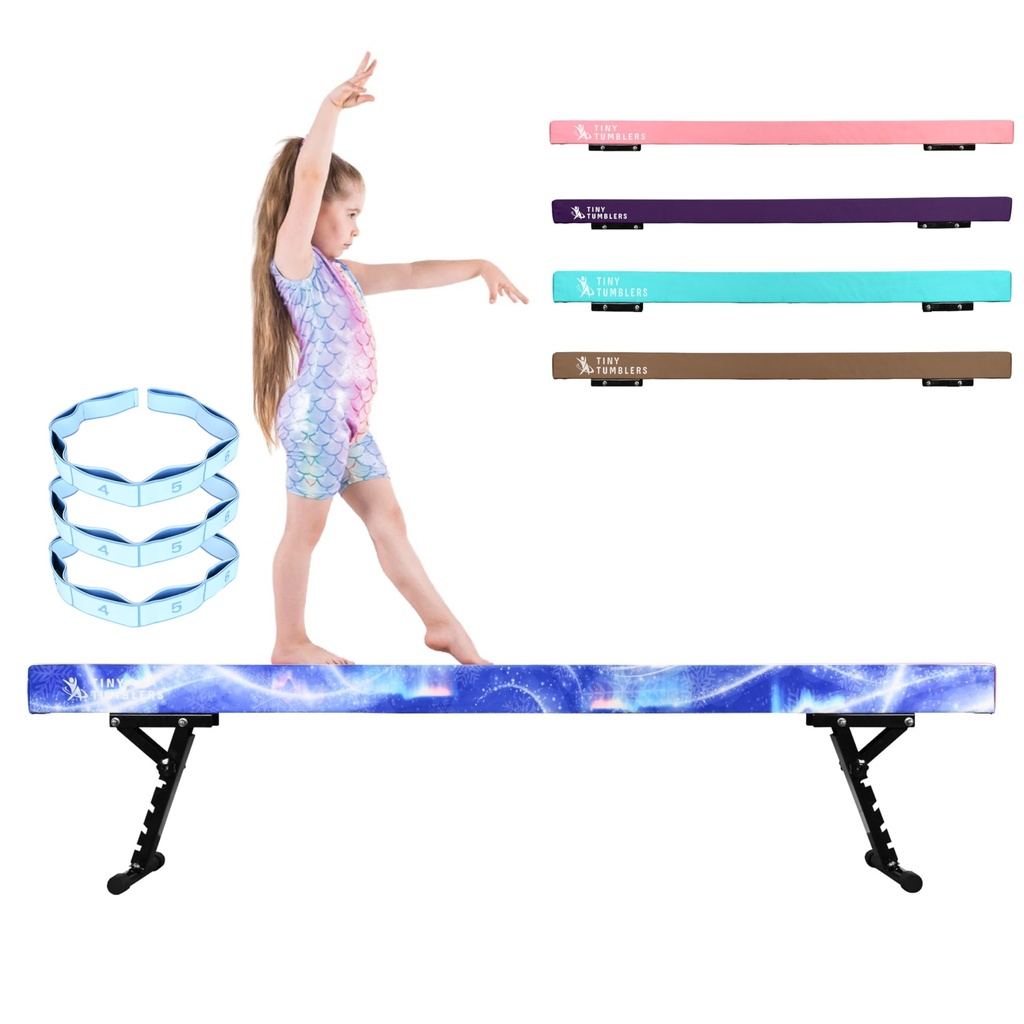 TINY TUMBLERS Gymnastics Beam For Kids - Advanced Adjustable Gymnastics Equipment For Child