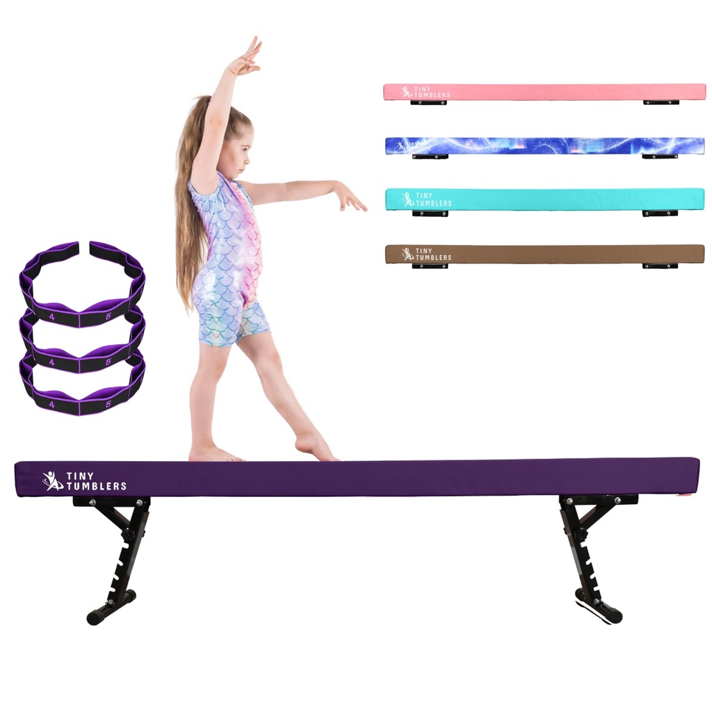 TINY TUMBLERS Gymnastics Beam For Kids - Advanced Adjustable Gymnastics Equipment For Child