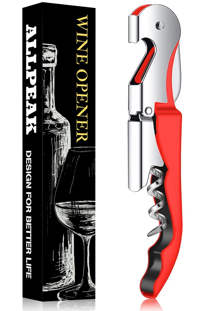 Allpeak Bottle Opener Wine Opener Corkscrew - 1 Pc Multi-Purpose Stainless Steel Double Hin