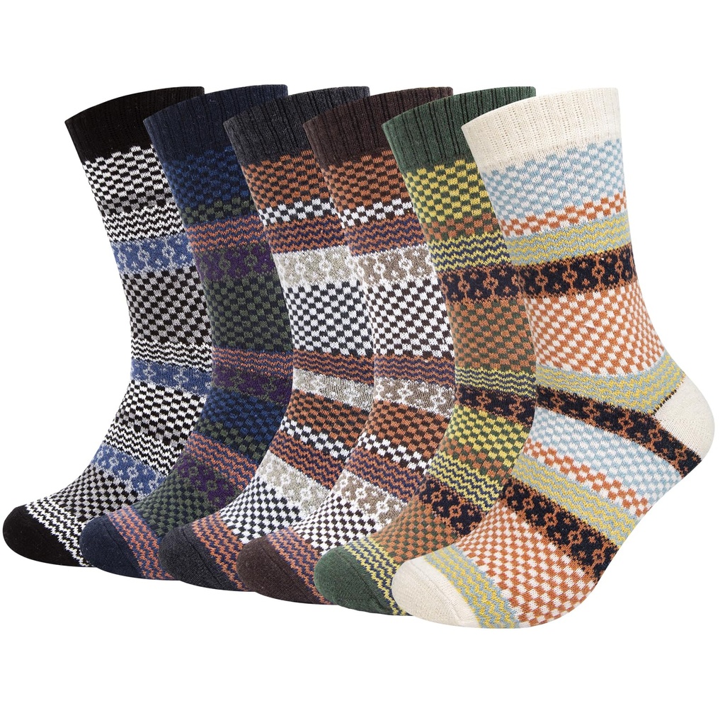 Justay Comf 6 Pairs Mens Thermal Winter Wool Socks Thick Warm Soft and Breathable Work Runn