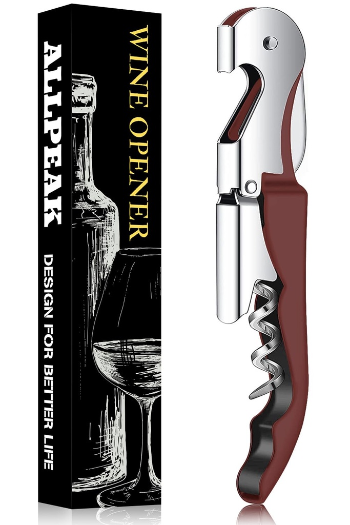 Allpeak Bottle Opener Wine Opener Corkscrew - 1 Pc Multi-Purpose Stainless Steel Double Hin